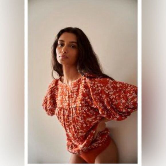 Free People Dessa Bodysuit Rust Combo. NWT XS - Picture 3 of 5